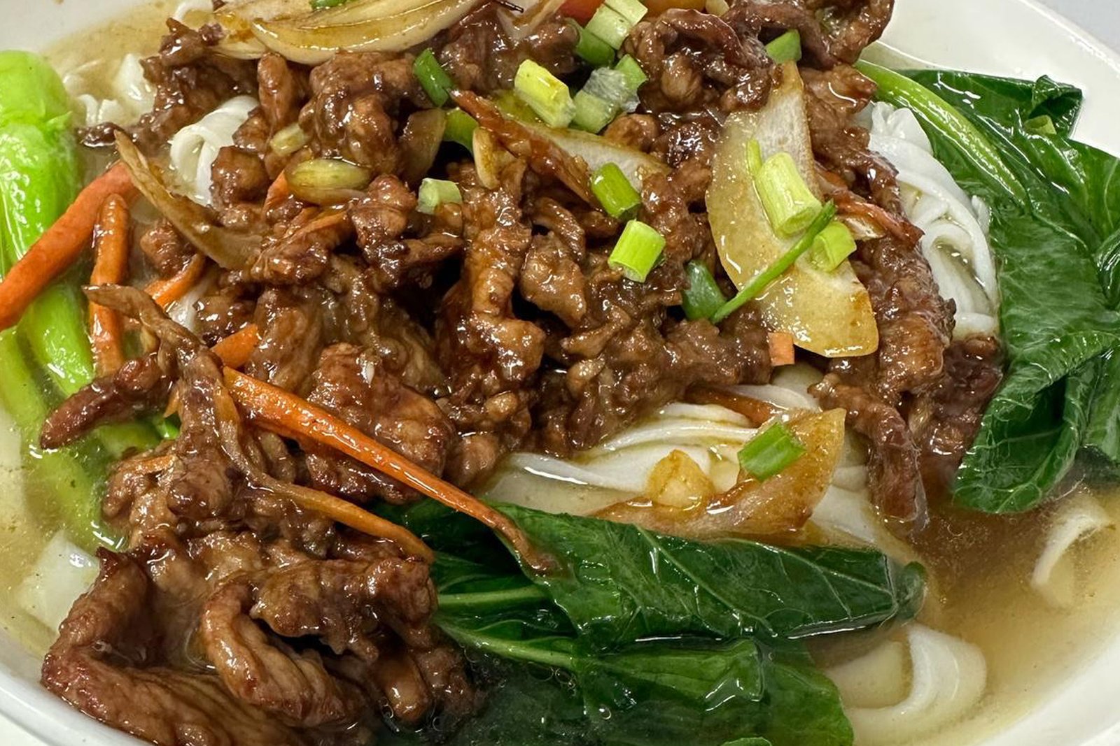 Homemade Rice Noodle Beef Soup